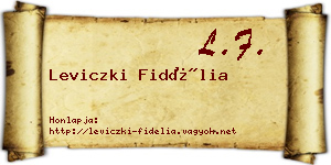 Leviczki Fidélia névjegykártya